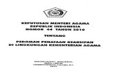 KMA No. 44 Tahun 2010 Tentang Pedoman Penataan Arsip Di Lingkungan Kementerian Agama