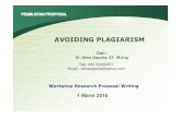 Avoiding Plagiarism 2016