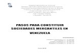 Pasos para constituir sociedades mercantiles en Venezuela