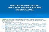 Metode-metode Dalam Penelitian Psikologi