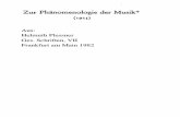 Plessner, Phaenomenologie der Musik