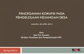 KPK – Pencegahan Korupsi Pada Pengelolaan Keuangan Desa