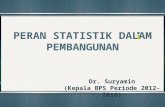 Peran Statistik Dalam Pembangunan oleh Dr. Suryamin, M.Sc.