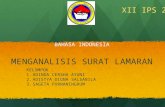 ANALISIS SURAT LAMARAN KERJA / BAHASA INDONESIA