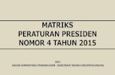MATRIKS PERATURAN PRESIDEN NOMOR 4 TAHUN 2015