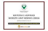 KRITERIA E-ASPIRASI WEBSITE UNIT KEMKES 20016