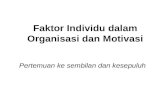 Faktor Individu dalam Organisasi dan Motivasi