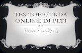 Tes TOEP/TKDA Online di PLTI