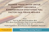 Insentif Perpajakan Untuk Filantropi Indonesia: Keseimbangan Efektivitas Pull Factor dan Peran Negara