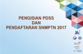 PENGISIAN PDSS DAN PENDAFTARAN SNMPTN 2017