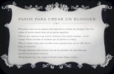 Pasos para crear un blogger