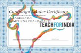 Campaign Leader Certificate - Sampurna Chakrabarti