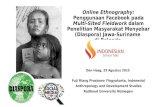 Online-Ethnography : Penggunaan Facebook pada Multi-Sited Fieldwork dalam Penelitian Masyarakat Menyebar (Diaspora) Jawa-Suriname di Belanda