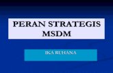 PERAN STRATEGIS MSDM - Universitas · PDF filepelaksanaan MSDM dengan strategi organisasi untuk meningkatkan kinerja, mengembangkan budaya korporasi yang mendukung penerapan ... Strategi