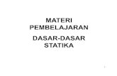 MATERI PEMBELAJARAN DASAR-DASAR STATIKA · PDF fileLiteratur: 1.STATIKA 1 ,2 Soemono penerbit itb BandungSoemono,penerbit itb,Bandung. 2.Mekanika Teknik 1,2