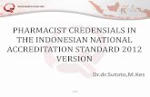 PHARMACIST CREDENSIALS IN THE INDONESIAN …hisfarsibali.org/wp-content/uploads/2016/08/pharmacist-credensials... · 2001 12 dan 16 standards. ... Rumah sakit memiliki standar prosedur