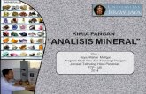 KIMIA PANGAN “ANALISIS MINERAL” - food – life journeymaharajay.lecture.ub.ac.id/files/2014/02/Analisis-Mineral1.pdf · Titrasi Kompleksometri •Berdasarkan prinsip reduksi