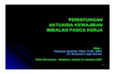 PT. Binaputera Jaga Hikmah Hotel Bumikarsa – Bidakara ... Aktuaria Imbalan Pasca Kerja.pdf · CONTOH SEDERHANA PENGAKUAN IMBALAN PASTI (lanjutan) Laporan Laba / Rugi (Income Statement)
