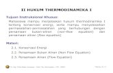 II HUKUM THERMODINAMIKA I - ydhermawan's blog · PDF fileHukum Termodinamika I dapat dinyatakan sebagai berikut: Bilamana suatu sistem menjalani suatu siklus termodinamika maka panas