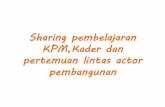Sharing pembelajaran KPM,Kader dan pertemuan lintas · PDF fileproses pembuatan RKPDes,APBDes,PERDes Dan advokasi kebijakan /regulasi ... •Menjadikan RPJMDes sebagai acuan dalam