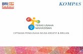 CIPTAKAN PENGUSAHA MUDA KREATIF & BRILIANlppm.mercubuana-yogya.ac.id/wp-content/uploads/2011/04/20150820... · Yogyakarta – Makassar ... •Ide bisnis berbasis pada kreativitas,