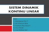 SISTEM DINAMIK KONTINU LINEARwmuharini.lecture.ub.ac.id/files/2015/02/SDK-Linear.pdf · Sistem Dinamik Kontinu SISTEM OTONOMUS Sistem PDB dengan yang tidak bergantung secara eksplisit