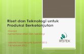 Riset dan Teknologi untuk Produksi Berkelanjutan. Diskusi 6/masrizal_menristek.pdf · Perkembangan Penduduk Indonesia dan ... • Portal Informasi Geospasial. Potensi air rawa pening