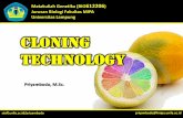CLONING TECHNOLOGY - staff.unila.ac.idstaff.unila.ac.id/.../06/Genetika-A-06062016-Cloning-Technology.pdf · (1)Rekombinasi DNA (Kloning DNA) (2)Kloning reproduktif (3)Kloning terapeutik