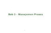 Bab 3 - Manajemen Proses · PDF fileManajemen banyak proses dengan banyak pemroses ... Memori utama -> dibebaskan -> dimanfaatkan proses lain