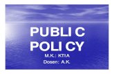Public Policy Revised - · PDF fileDelapan Kriteria Dalam Menilai Usulan Kebijakan 1. Efisiensi 2. Efektivitas 3. Equity 4. Equality 5. Public Participation 6. ... Formulasi kebijakan