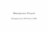 Manajemen ProyekManajemen Proyekweb.ipb.ac.id/~erizal/manpro/ProjectManagement_MS_Project.pdf · Contoh untuk Pertemuan Awal: ... Proyek AkhirProyek Akhir • Proposal proyek termasuk