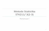 Metode Statistika STK211/ 3(2-3) - stat.ipb.ac.id Fisika 2016-2017/STK211... · • Statistika Inferensia –Metode yang berhubungan dengan analisis data (contoh) untuk kemudian sampai