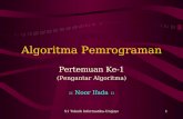 Algoritma Pemrograman - Ifa's · PDF fileS1 Teknik Informatika-Unijoyo 2 Sub Pokok Bahasan Pendahuluan Arti Penting Algoritma Program Terstruktur dan Algoritma Notasi Algoritma
