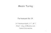 Pertemuan 14 - Turing Machines [Compatibilit · PDF fileTIU & TIK Memahami konsep : 1. Definisi Mesin Turing 2. Contoh aplikasi Mesin Turing 3. Mesin Turing sebagai penerima bahasa