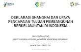 DEKLARASI SHANGHAI DAN UPAYA PENCAPAIAN  · PDF filedeklarasi shanghai dan upaya pencapaian tujuan pembangunan berkelanjutan di indonesia anung sugihantono direktur jenderal