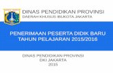 DINAS PENDIDIKAN PROVINSI -  · PDF fileSMP/SMA : Domisili Luar DKI ... Mengisi data secara daring ... 5 Jakarta Timur SMPN 92 SMPN 255 SMPN 103 SMPN 81 . Peserta . Peserta Didik