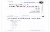 Petunjuk/Teknik PemrogramanVisual(VB) dus I a · PDF file · 2010-10-13‡Berlaku untuk semua prosedur dalam sebuah modul, pendeklarasian variabel tersebut pada bagian deklarasi di