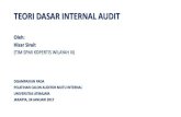 TEORI DASAR INTERNAL AUDIT - · PDF fileTEORI DASAR INTERNAL AUDIT Oleh: Hisar Sirait (TIM SPMI KOPERTIS WILAYAH III) ... Bertanya kepada auditi berdasarkan check list yang telah dipersiapkan