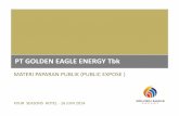 PT GOLDEN EAGLE ENERGY Tbk - Public Expose Material...peruntukan wilayah (hutan/ kebun/ lainnya), potensi tumpang tindih lahan ASPEK HUKUM ASPEK TEKNIS LOKASI WAKTU –saat industri