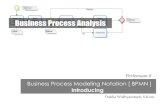 Business Process Analysis · Business Process Modeling Notation (BPMN) adalah notasi grafis yang menggambarkan logika dari langkah-langkah dalam proses bisnis. Notasi ini telah didesain