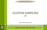 Oleh: Adhi Kurniawan SEKOLAH TINGGI ILMU STATISTIK · klaster Single stage cluster sampling Equal Cluster Sampling Unequal Cluster ... Satu gugus sampel yang berukuran n cluster ditarik