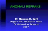 B. Refraksi Mata€¦ · PPT file · Web view · 2017-11-13ANOMALI REFRAKSI Dr. Neneng.H, SpM Bagian Ilmu Kesehatan Mata FK Universitas Tadulako 2017 ... afakia, lensa tipis 3.