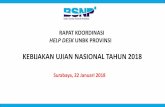KEBIJAKAN UJIAN NASIONAL TAHUN 2018 · •Bank soal (item banking) ... •SMP sederajat 70% UN Berbasis Kertas-Pensil ... •Bahasa Indonesia, Bahasa Inggris, Matematika; ...