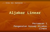 [PPT]Aljabar Linear - Amethyst88's Blog | Dengan menulis kita ... · Web viewErna Sri Hartatik ::. Aljabar Linear Pertemuan 1 Pengenalan Konsep Aljabar Linear Pembahasan Kontrak Perkuliahan