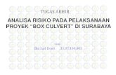 ANALISA RISIKO PADA PELAKSANAAN PROYEK “BOX CULVERT… · Box culvert merupakan salah satu cara yang dapat digunakan untuk menutup ... Pekerjaan. Kontrak: ... analisa diatas diketahui