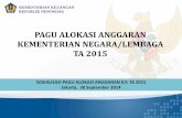 PAGU ALOKASI ANGGARAN KEMENTERIAN … · KEMENTERIAN KEUANGAN REPUBLIK INDONESIA ... Pusat Tahun 2015 4. ... termasuk perkiraan realisasi APBNP 2014. 4 Pendahuluan .