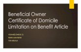Certificate of Domicile - bennytannawi.files.wordpress.com · •Surat keterangan berupa formulir yang terdiri dari DGT-1 atau Form DGT-2 yang diisi oleh WPLN dan disahkan oleh pejabat