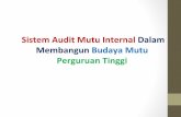 Sistem Audit Mutu Internal Dalam Membangun Budaya … · Audit Internal ... universe) • b. Program audit atau daar pertanyaan • c. Borang audit • d. Berbagai formulir dan surat,