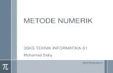 METODE NUMERIK - dinus.ac.iddinus.ac.id/repository/docs/ajar/12-METODE_NUMERIK.pdf · Metode Eliminasi Gauss Metode Gauss Jordan Penyelesaian Persamaan Simultan (Lanjutan) ... LATIHAN