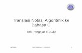Translasi Notasi Algoritmik ke Bahasa C - dinus.ac.iddinus.ac.id/repository/docs/ajar/mgg1_3_TranslasiAlgoritmikC_v2.pdf · Notasi Algoritmik Bahasa C Program Test {Tes konstanta,